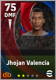Jhojan Valencia eFootball player card