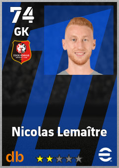 Nicolas Lemaître — GK, OVR 74, MAX 74