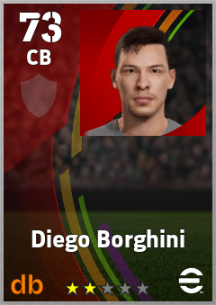 Diego Borghini — CB, OVR 73, MAX 73