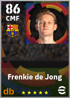 Frenkie de Jong — CMF, OVR 86, MAX 93
