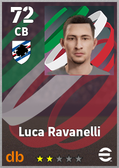 Luca Ravanelli — CB, OVR 72, MAX 72