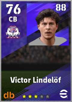 Victor Lindelöf — CB, OVR 76, MAX 88