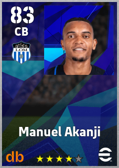 Manuel Akanji — CB, OVR 83, MAX 89