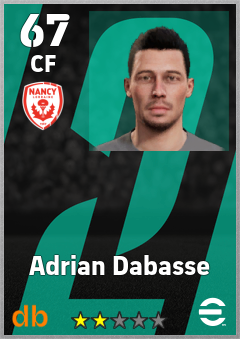 Adrian Dabasse — CF, OVR 67, MAX 67