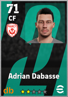 Adrian Dabasse — CF, OVR 71, MAX 71