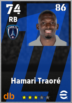 Hamari Traoré — RB, OVR 74, MAX 86