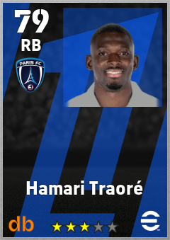 Hamari Traoré — RB, OVR 79, MAX 86
