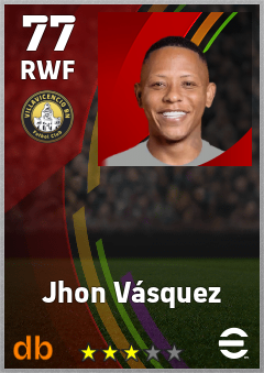 Jhon Vásquez — RWF, OVR 77, MAX 77