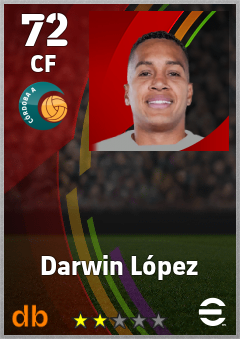 Darwin López — CF, OVR 72, MAX 72