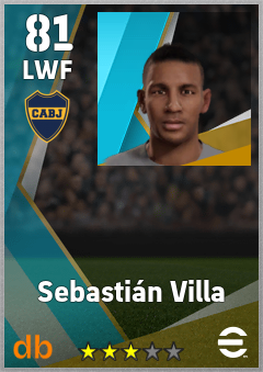 Sebastián Villa — LWF, OVR 81, MAX 81