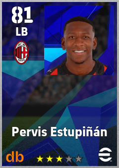 Pervis Estupiñán — LB, OVR 81, MAX 81