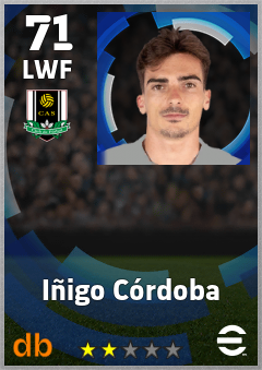 Iñigo Córdoba — LWF, OVR 71, MAX 71
