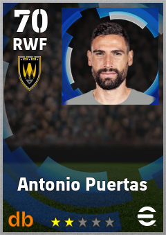 Antonio Puertas — RWF, OVR 70, MAX 70