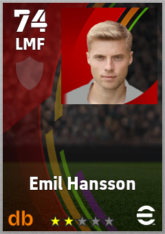 Emil Hansson — LMF, OVR 74, MAX 74