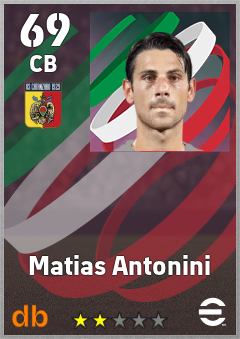 Matias Antonini — CB, OVR 69, MAX 69
