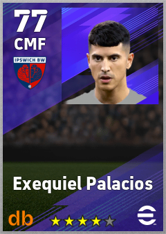 Exequiel Palacios — CMF, OVR 77, MAX 77