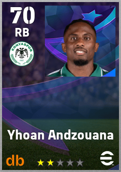 Yhoan Andzouana — RB, OVR 70, MAX 70