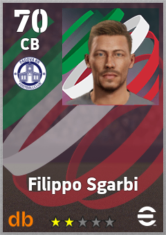 Filippo Sgarbi — CB, OVR 70, MAX 70