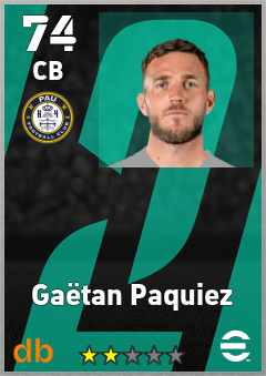 Gaëtan Paquiez — CB, OVR 74, MAX 74