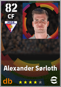 Alexander Sørloth — CF, OVR 82, MAX 90