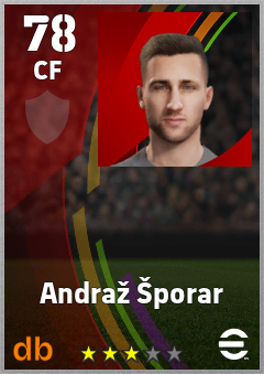 Andraž Šporar — CF, OVR 78, MAX 78
