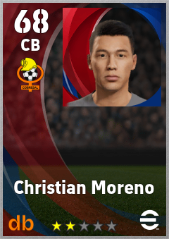 Christian Moreno — CB, OVR 68, MAX 68