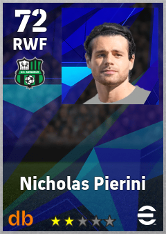 Nicholas Pierini — RWF, OVR 72, MAX 72