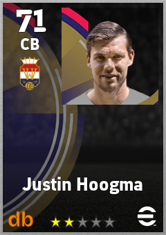 Justin Hoogma — CB, OVR 71, MAX 71