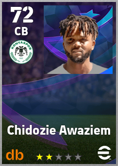 Chidozie Awaziem — CB, OVR 72, MAX 72