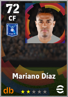 Mariano Díaz — CF, OVR 72, MAX 72