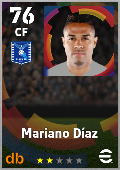 Mariano Díaz — CF, OVR 76, MAX 76