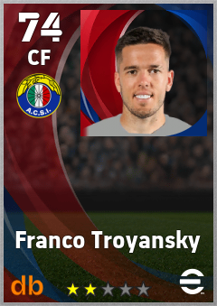 Franco Troyansky — CF, OVR 74, MAX 74