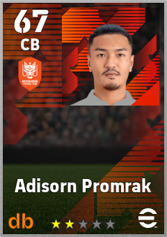 Adisorn Promrak — CB, OVR 67, MAX 67