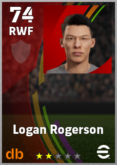 Logan Rogerson — RWF, OVR 74, MAX 74