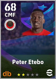 Peter Etebo — CMF, OVR 68, MAX 68