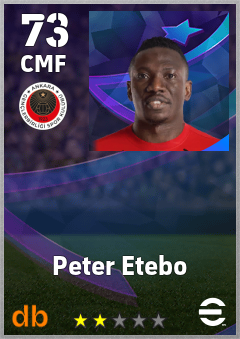 Peter Etebo — CMF, OVR 73, MAX 73