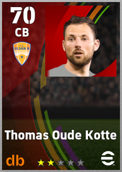 Thomas Oude Kotte — CB, OVR 70, MAX 70