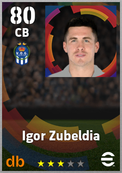 Igor Zubeldia — CB, OVR 80, MAX 89