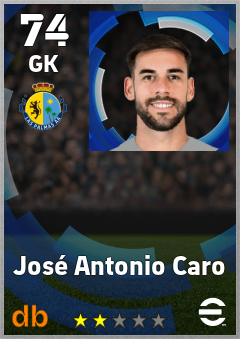 José Antonio Caro — GK, OVR 74, MAX 74