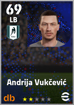 Andrija Vukčević — LB, OVR 69, MAX 69