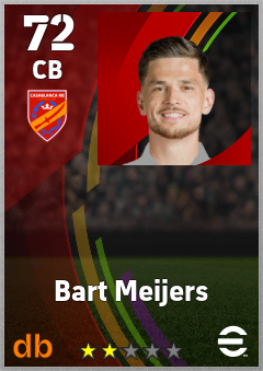 Bart Meijers — CB, OVR 72, MAX 72