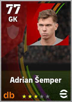 Adrian Šemper — GK, OVR 77, MAX 77