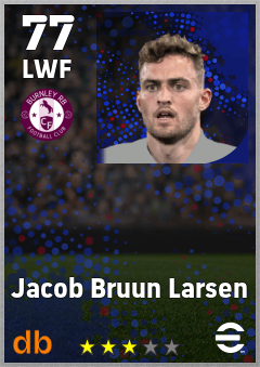 Jacob Bruun Larsen — LWF, OVR 77, MAX 77