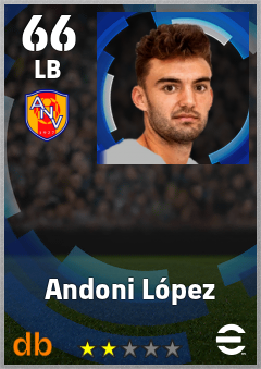 Andoni López — LB, OVR 66, MAX 66