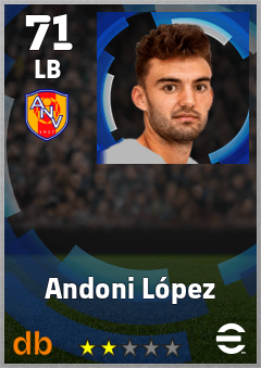 Andoni López — LB, OVR 71, MAX 71