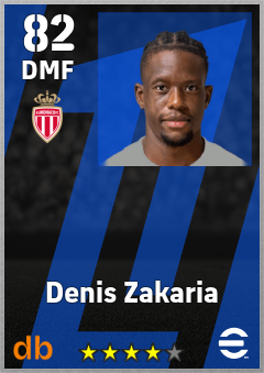 Denis Zakaria — DMF, OVR 82, MAX 91