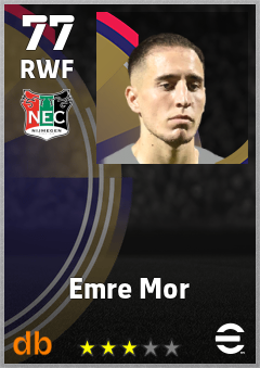 Emre Mor — RWF, OVR 77, MAX 77