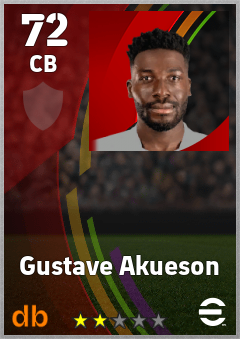 Gustave Akueson — CB, OVR 72, MAX 72
