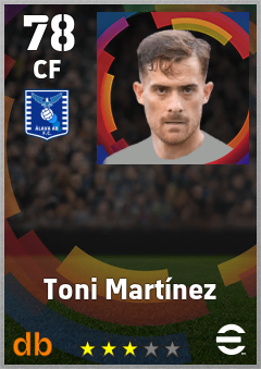 Toni Martínez — CF, OVR 78, MAX 78