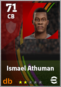 Ismael Athuman — CB, OVR 71, MAX 71
